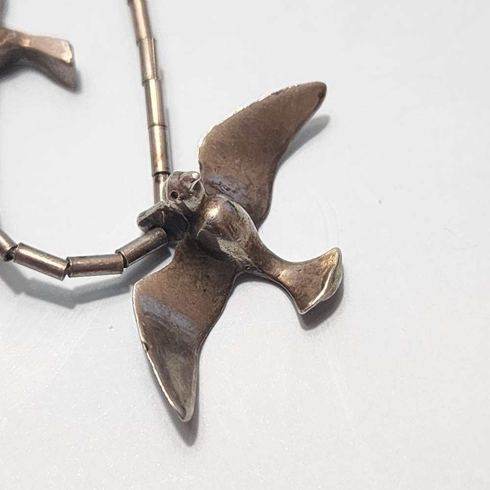 Vintage Native American Sterling Bird Fetish Necklace - Picture 6 of 13